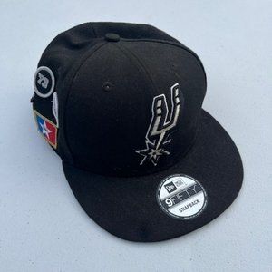 New Era Black San Antonio Snapback Hat Sz One Size